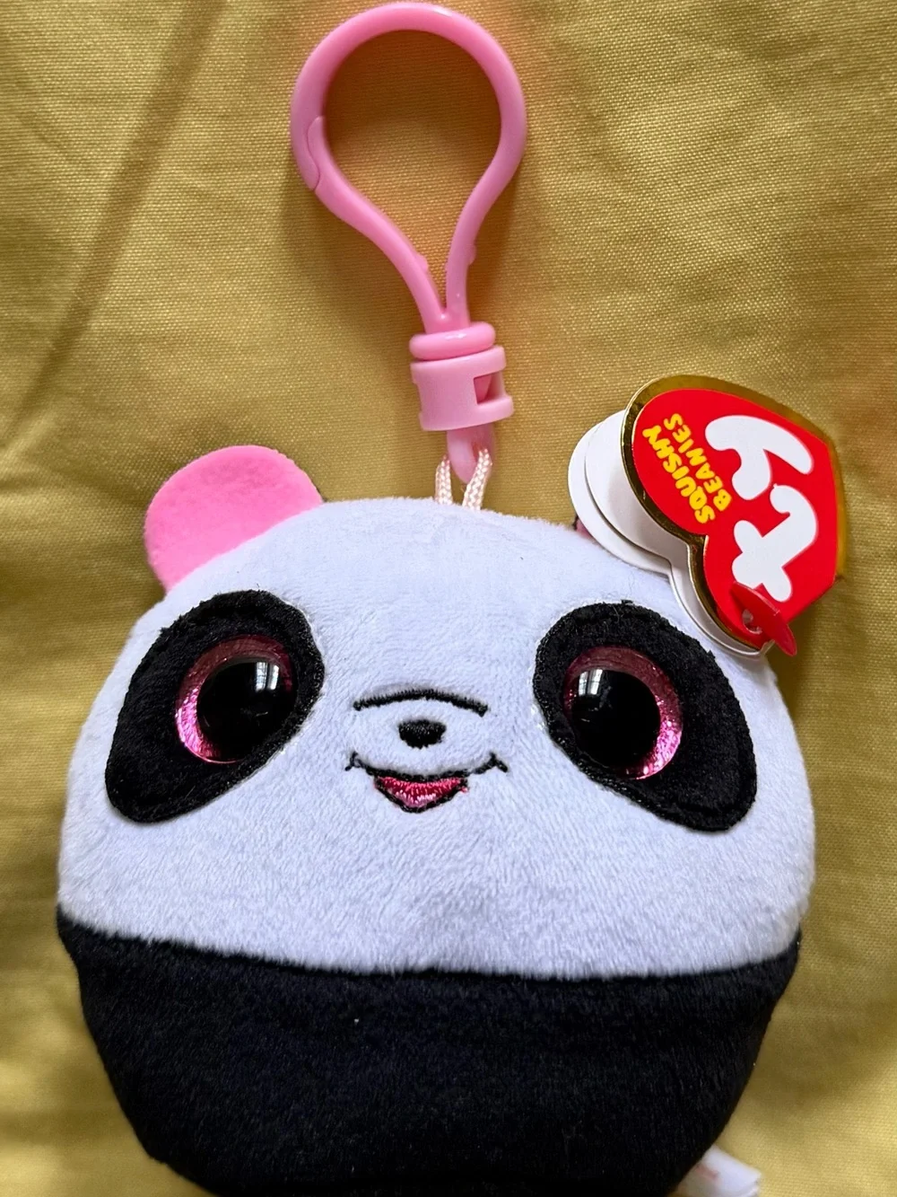 TY Squish-a-Boos Plush Clip Bundle Panda Dalmatian Rainbow Bear Llama Keychain